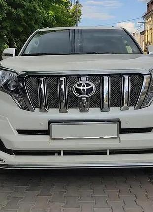 Накладки на передній і задній бампер luxury (2013-2017) білий колір для toyota land cruiser prado 150 рр