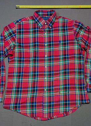 Комір  42 см ralph lauren size l  червона картата сорочка made in philippines 100%  cotton 
custom fit
