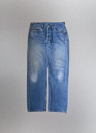 Мужские базовые винтажные джинсы levi’s 501 с заплаткой на колене
