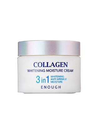 Крем для обличчя освітлюючий з колагеном 3 в 1 enough collagen whitening moisture cream 50ml
