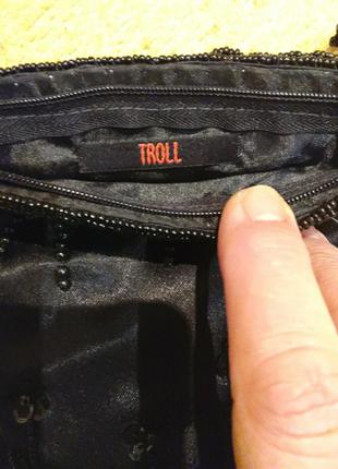 Атласная сумочка с бисером  troll4 фото