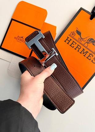 Ремень из искусственной кожи 4см унисекс пояс эко двусторонний женский пояс из эко кожи ремень экокожа коричневый серебро ремень