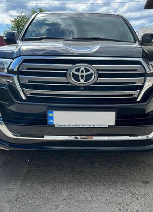 Передняя накладка 2016-2026 (executive 2019) черный для toyota land cruiser 200