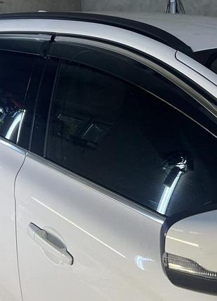 Ветровики с хромированным молдингом niken luxury (6 шт) для volvo xc60 2009-2017 гг
