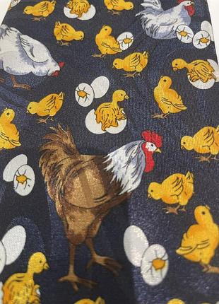 Святкова краватка до великодня курочка і півень 🐓 з курчатами