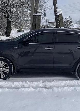 Ветровики с хромированным молдингом niken luxury (4 шт) для kia sportage 2010-2015 гг