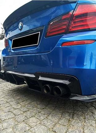 Задній дифузор dpt v-1 (для m-performance, чорний глянець) для bmw 5 серія f10/f11 2010-2016 рр