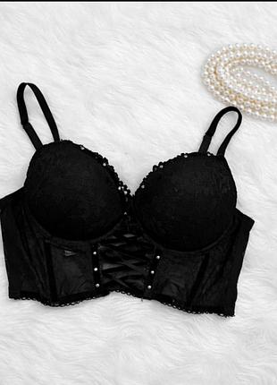 Бюстгальтер женский h&amp;m черный кружевной 80b