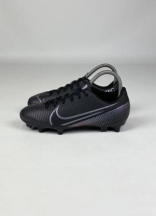 Бутси nike jr vapor 13 academy fg mg at8123-010 дитячі оригінал чорні футбольні футбольне взуття розмір 35 / 22 см