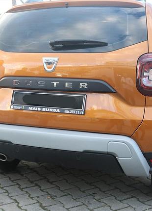Накладка на задній бампер u-type (abs, сіра) для dacia duster 2018-2024 рр