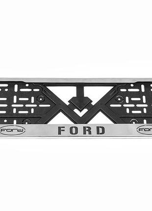 Рамка номерного знака хром ford (1 шт, нержавеющая сталь) для ford