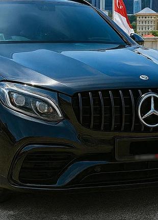 Передняя решетка gt panamericana черная (для 2015-2019) для mercedes glc coupe c253