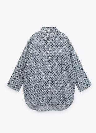 Лляна сорочка zara сорочка zara з  рукавом 7/8