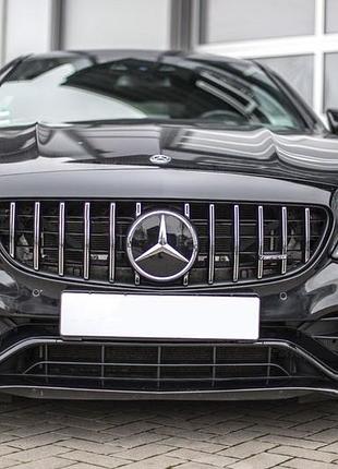 Передняя решетка panamericana gt (для оригинального c63 amg) 2014-2018, без камеры для mercedes c-сlass w205