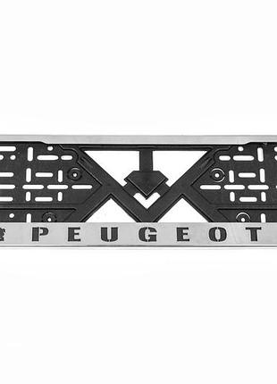 Рамка номерного знака хром peugeot (1 шт, нержавеющая сталь) для peugeot