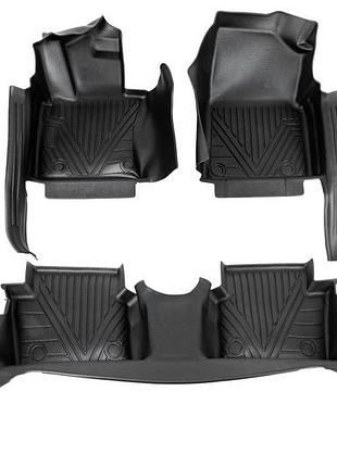 Резиновые коврики niken luxury 3d (для двс, комплект 3 шт.) для toyota camry 2017–2023 гг