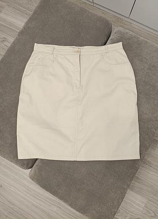 Молочная, светло-бежевая женская юбка, xl, коттоновая юбка robell