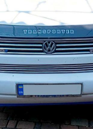 Рамка під номер хром transporter (1 шт, нержавіюча сталь) для volkswagen t4 caravelle/multivan 1990-2003 рр