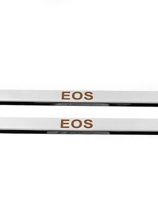 Накладка на пороги carmos (2 шт, нерж) для volkswagen eos 2011-2016 рр