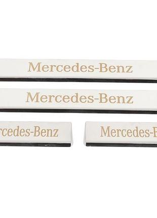 Накладки на пороги carmos (4 шт, нержавейка) для mercedes c-class w204 2007-2015 гг