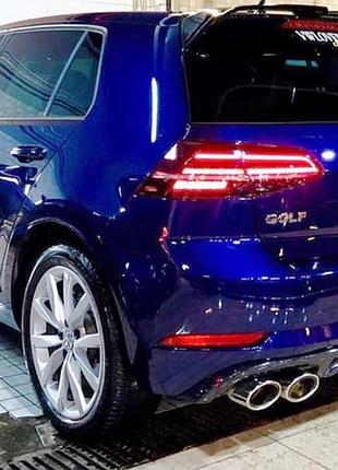 Задний диффузор dpt v-1 (2017-2019, черный глянец) для volkswagen golf 7/e-golf