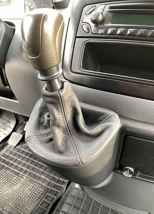 Шкіряний чохол на кпп типтронік mercedes-benz vito w639 2004-2014 натуральна шкіра для тюнінгу авто обши dm-11