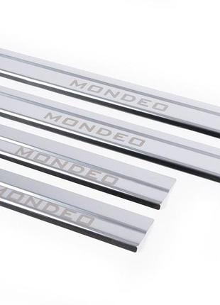 Накладки на пороги carmos для ford mondeo 2000-2007 4шт хромированные защитные накладки из нержавеющей с dm-11