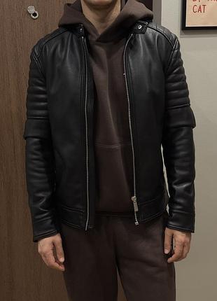 Чоловіча куртка з еко шкіри zara