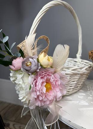 Великодня прикраса на кошик « квіткова ніжність“