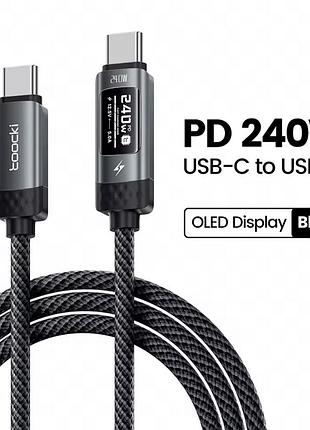 Кабель швидкого заряджання toocki x111 з дисплеєм oled, type-c 240w pd 3.1 для ноутбуків, телефонів - 1 метр