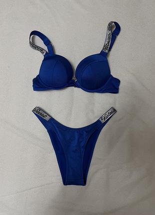 Оригінальний купальник victoria's secret зі стразами shine strap sexy tee push-up