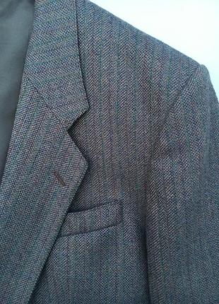 Блейзер чоловічий white river tweed 54-56 100% вовна піджак вовняний в ялинку і смужку