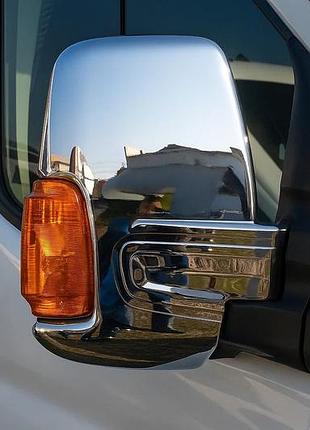 Накладки на зеркала (2 шт, хром) полированная нержавеющая сталь для ford transit 2014- гг