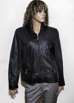 Кожаная nappa  куртка  с харжатой фактурой кожи s&a exclusive leder/14431/