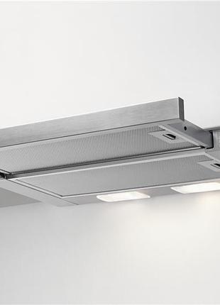Вытяжка electrolux lfp326s телескопическая, 59см, 410м.куб/ч, серый