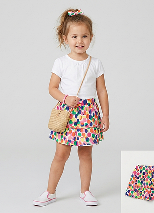 Юбка с подкладкой для девочки яркая горошек