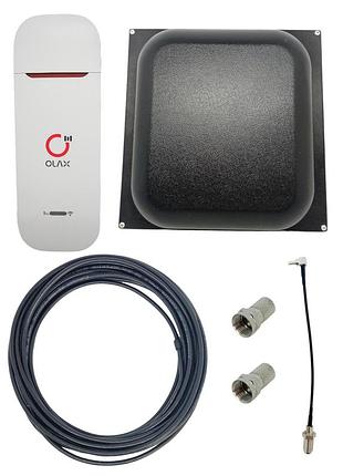 Комплект для интернета роутер модем wifi 4g olax олакс u 90 h + антенна 18 дбi кабель 10 м и переходники
