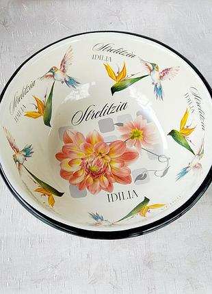 Миска емальована idilia "колібрі і квіти" (1,5 л)
