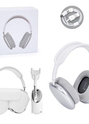Бездротові bluetooth навушники big plus smart case airpods max p9 white гарнітура накладні борофон