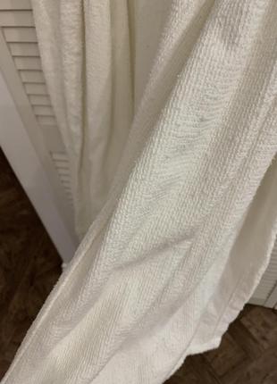 Белый длинный махровый банный халат в пол5 фото