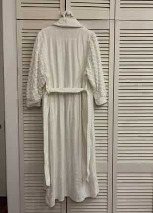 Белый длинный махровый банный халат в пол6 фото