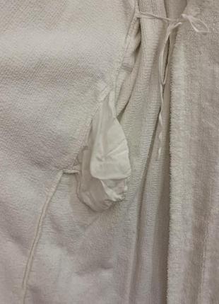Белый длинный махровый банный халат в пол10 фото