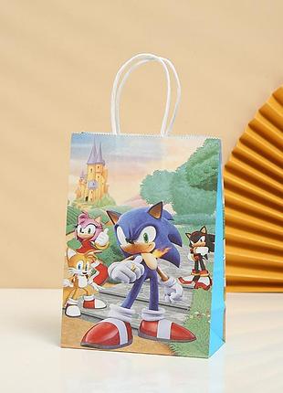 Фирменный подарочный пакет соник, sonic the hedgehog