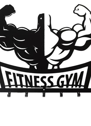 Вешалка для одежды и аксессуаров fitness gym, 7 крючков, ширина основания для крючков 60см