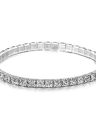 Браслет жіночий з камінням "доріжка кристалів" розмір 15-21см х 4 мм