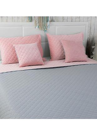 Покрывало velour 150x220 см pink and grey ромб