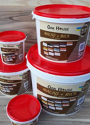 Масло воск oak house для дерева на основе масла льняного цвет венге 3 л