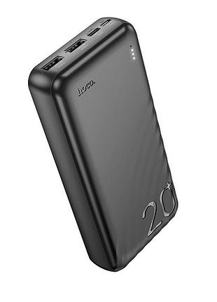 Умб зарядный power bank hoco j123a 20000mah (2usb/1type-c, 2a) черная
