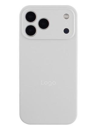 Силиконовый чехол с закрытым низом и камерой apple iphone 17 pro max silicon case #09 white
