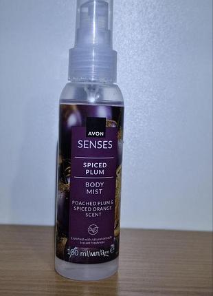 Освежающий лосьон-спрей для тела «пряная слива» 100 мл avon senses